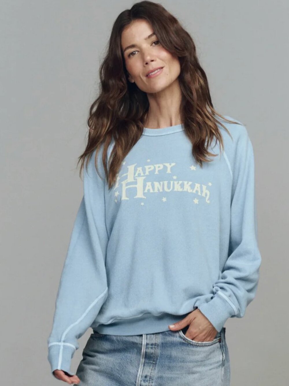 The Great -- The College Sweatshirt w/ Happy Hanukkah Graphic -- Size 3 (L)
